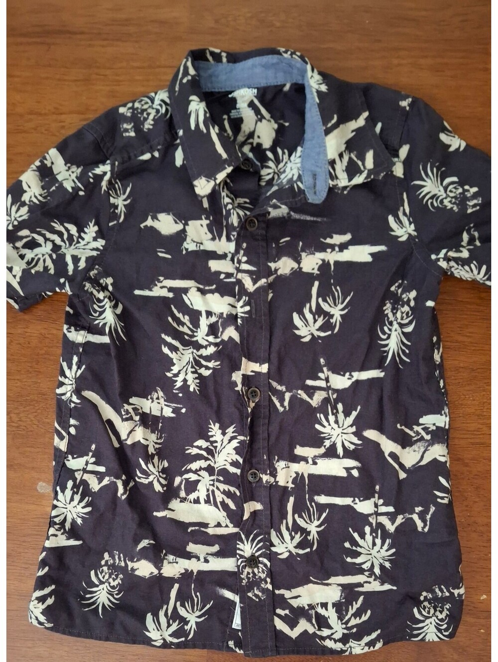 2 OshKosh Boys' Size 8/8A, & 12/12 Tropical Print Short Sleeve Shirt(See Below)